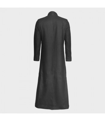 Men’s Preacher Black Wool Gothic Trench Coat | Long Gothic Winter Overcoat